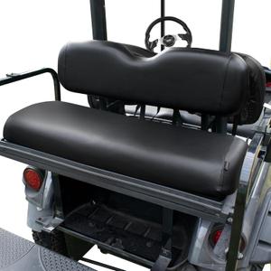 NOKINS Golf Cart Waterproof Rear Seat Covers,Smooth and Simple,No Stapler Required, Fits EZGO, Club Car, Yamaha Vinyl Replacement Seat Cover, Black