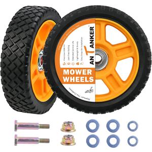 6 Inch Lawn Mower Wheels Replacement, Universal Push Mower Wheels with Bolts & Nuts, Compatible with Craftsman, Troy-Bilt, Garden Carts Wheels, Air Compressors Wheels, Tractor Wheels, 2 Pack