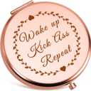 Encouragement Gifts for Women Makeup Mirror Inspirational Gifts for Friend Coworker Graduation Gift for Sister Friend Funny Friendship Christmas Birthday Thank You Gift Folding Makeup Mirror Rose Gold