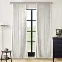 Natural Linen 100% Black Out Pinch Pleated Curtains 108 Inches Long 2 Panels Set for Bedroom Cream Back Tab Thermal Insulated Energy Efficient Blackout Curtains Living Room High Ceiling Length 40x108