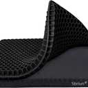 Gel Seat Cushion for Long Sitting, Double Thick Egg Seat Cushion with Non-Slip Cover, Breathable Honeycomb Home Office Chair Pads Wheelchair Cushion for Relieving Back Pain & Sciatica Pain (Black)