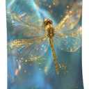 Golden Dragonfly Beach Towel 31inx51in, Cute Sand-Free Microfiber Bath Towel Ultra Soft Quick Dry Pool Towel Absorbent Towel Lightweight Towel for Swimming Bathroom Decor