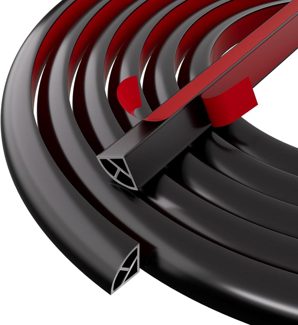 Flexible Quarter Round Molding Bendable Molding Trim,Peel and Stick Silicone Edge Trim for Floor,Tub,Cabinet,Flexible Shoe Molding Around Curved Stairs,Columns and Wall-472 L x 0.6 W x 0.6 H,Black