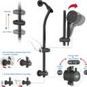 Modern Rainfall Shower Head with Handheld Shower Spray, 26-Inch Adjustable Height Slide Bar, High Pressure Dual Shower Head Combo, 3-Way Diverter for Easy Reach, 5-Foot Hose - Matte Black