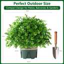 florisso 2 Pack Artificial Boxwood Topiary Trees, UV-Resistant Faux Realistic Greenery Potted Bushes with Pots for Front Door, Porch, Farmhouse, Garden Decor