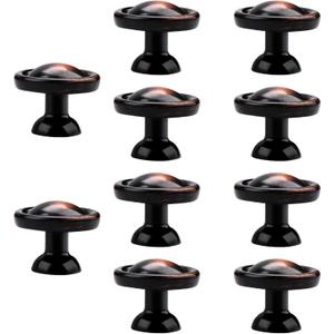 Tauno 10 Pack Oil Rubbed Bronze Cabinet Drawer Pulls, Vintage Zinc Drawer Knobs for Kitchen, Bathroom, Wardrobe, Rustic Hardware with Timeless Appeal