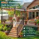 2in x 2in x 48in Aluminum Railing Post with Drill Bit & 2 Screw Types | AAMA 2604-Grade Finish，Textured Black Railing Post for Outdoor Porch & Stairs (1 x 48in Post Only)