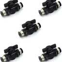 3/8 inch Push to Connect Ball Valve Union Air Flow Control Valve Quick Connect Tube Fittings Pneumatic Valve Air Hose Fittings 5pack