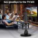 Indoor TV Antenna with 2 Signal Boosters & 32FT Cable – Digital Antenna for Smart TV, Magnetic Base, Supports 4K 1080p – Dual Amplifiers for Long Range Reception of Local Channels (Red)