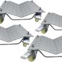 4 Pack Heavy Duty Wheel Dolly Car Tire Stakes Set for Tow or Vehicle Storage Furniture Movers 10,000 lbs Capacity Black (Silver, 4 Dollies)