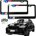 License Plate Frames Cover Compatible with BMW License Plate (3 Color Sport) Front and Back 2 Pcs Pack, Aluminum Frame Holder new2