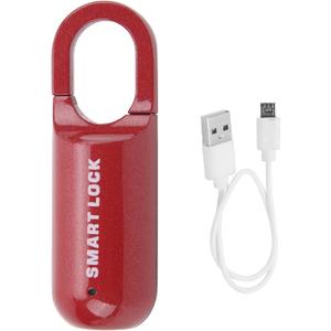 Pisa Smart Keyless Lock, Rechargeable Biometric Lock for Gym, Luggage, Suitcase - Red