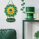 St Patricks Day Welcome Wood Hanging Sign Door Decorations, Shamrock Horseshoe St Patricks Day Wooden Sign Home Wall Decor, St. Patrick's Day Decorations for Home Office
