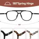 Aviator Reading Glasses for Women Men Oversized Blue Light Blocking Computer Reader Designer Large Spring Hinge LK6081 (C1black+c2white Tortoise+c3brown Tortoise)