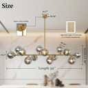 Linear Chandeliers Dining Room Gold Sputnik Chandelier 13-Lights Modern Glass Globe Chandelier 59 Inch 13 Lights Linear Dining Room Light Fixture