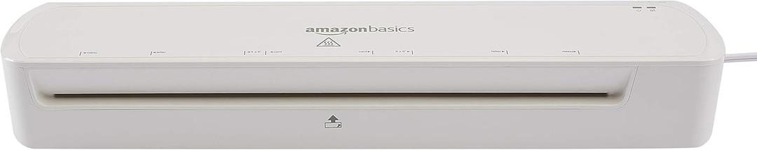 Amazon Basics 12-Inch Thermal Laminator Machine, Easy to Use for Home Office or School, White
