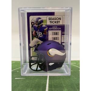 Minnesota Vikings Helmet Shadowbox w/Justin Jefferson card