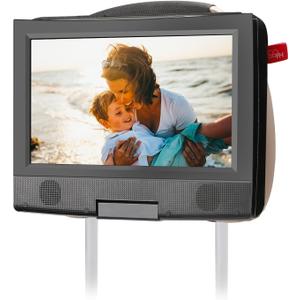 Qenker DVD Player Headrest Mount Holder Portable DVD Player Mount Car Back seat Headrest Holder for Swivel & Flip Portable DVD Player 7 inch to 12 inch - Black