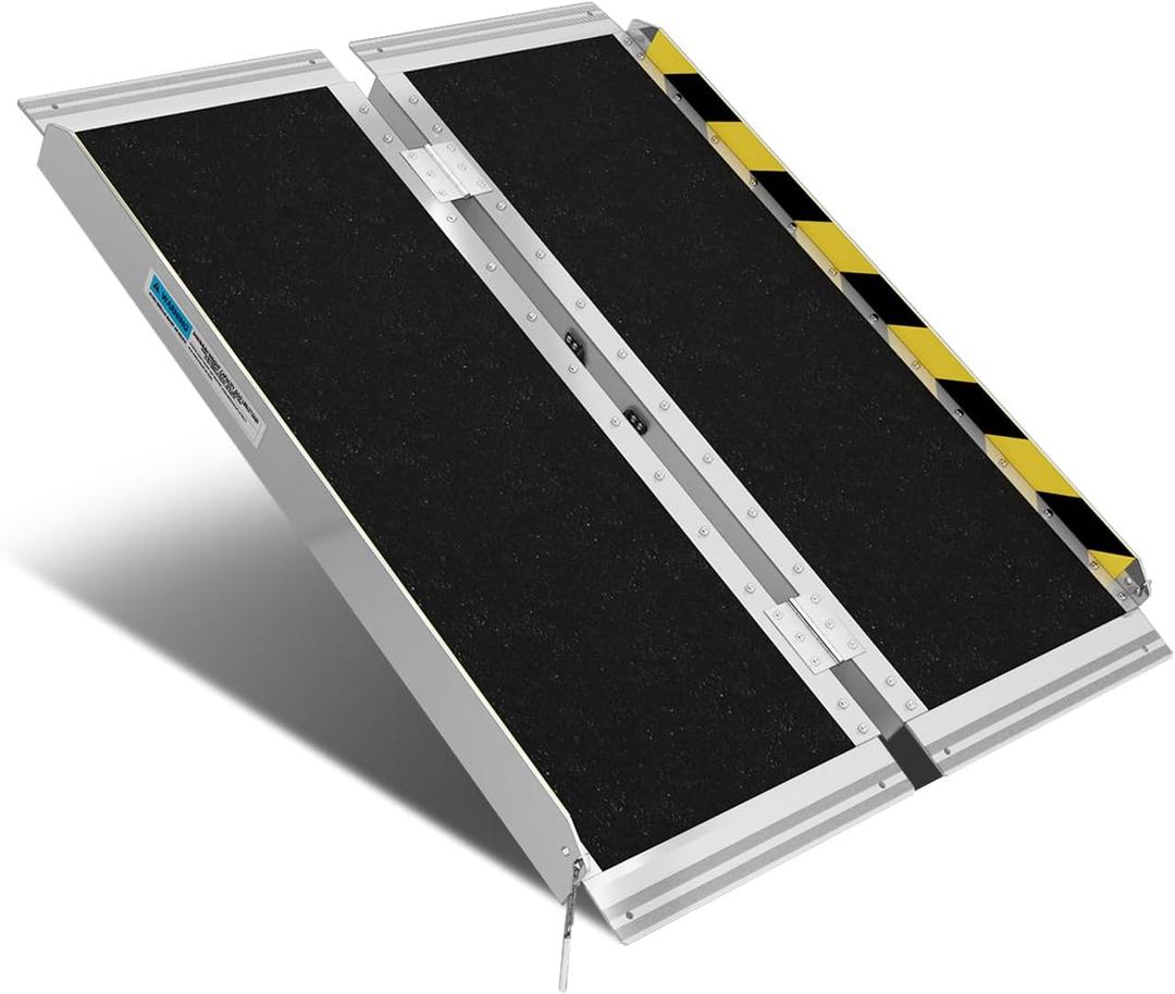 Protable wheelchair ramp 3FT,Non-Slip Folding Aluminum Handicap Ramps,Threshold Ramp for home,Holds up to 600lbs,Wheelchair ramp for steps,Mobility Scooter,Doorways (3FT Useing Height 3-9inch) 