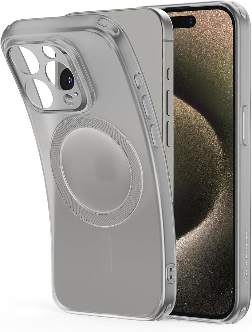 ESR for iPhone 15 Pro Max Case, Compatible with MagSafe, Military-Grade Protection, Resists Yellowing and Scratches, Magnetic Phone Case for iPhone 15 Pro Max, Zero Series, Frosted Grey