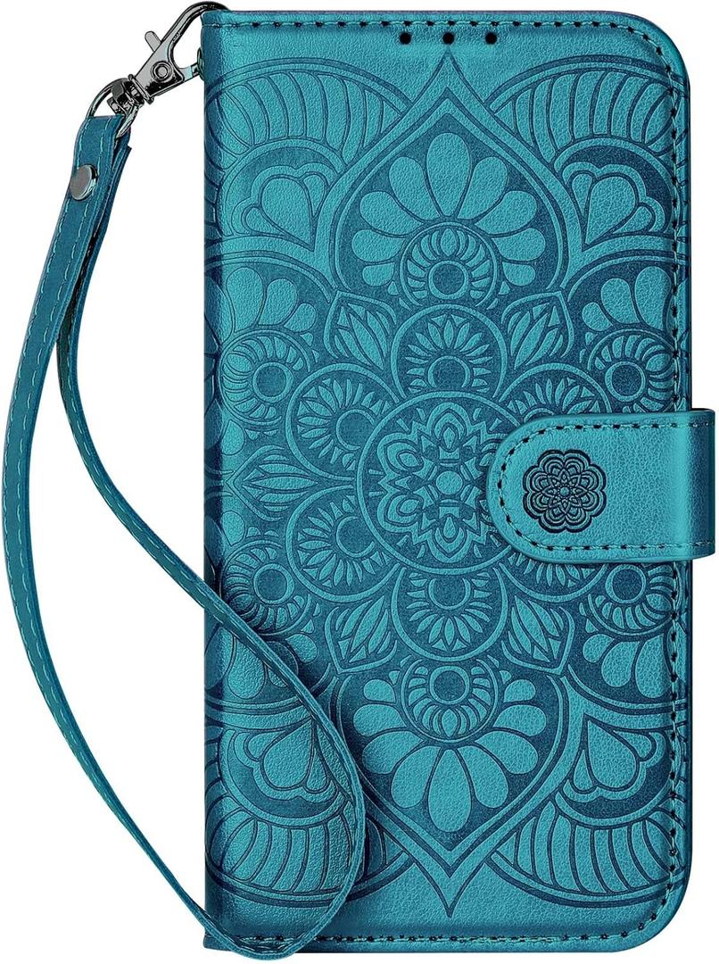 Wallet Case for iPhone 14 Pro Max,[RFID Blocking] 3 Card Holder Stand with Credit Card Slot PU Leather Magnetic Protective Flip Cover for iPhone 14 Pro Max (Blue)