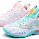 CJSPORX Women Men Basketball Shoes Non Slip Breathable Outdoor Fashion Unisex Sneakers (10 Women/11.5 Men, Green&pink-2)