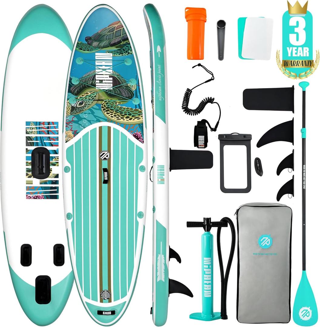 Niphean Instable Stand Up Paddle Board with Balanced Wing Design and SUP-Accessories,Anti-Slip EVA Deck,10'6 Inflatable Paddle Board for Adults &Youth of All Skill Level