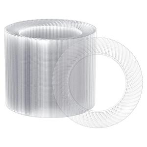 FOCUSLINE 7 Inch Clear Plastic Plates, 100 Count Disposable Heavy Duty Salad Dessert Plates, Premium Hard Plastic for Weddings, Parties & Events