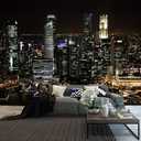 FENDROM City Night Punk Cityspace Tapestry Night Street Architecture Wall Decor City Skyline Wall Hanging Decorations Tapestry for Home Living Room Gaming Room Dorm