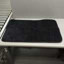  Memory Foam Bath Mat 30x20, Extra Soft and Absorbent Bathroom Mats, Non Slip Washable Carpet for Floor, Shower and Tub, Black