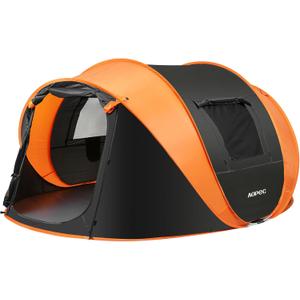 Pop Up Camping Tent, 6 Person Instant Tent Waterproof PU4500mm, Spacious Ventilated Camping Tent with Front Porch, Quick Setup Lightweight Portable for Outdoor Camping Hiking Beach