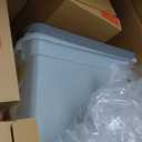 IRIS USA Airtight Dog Food Storage Container 25 lbs, Removable Wheels, for Dog Cat Bird and Other Pets, Food Storage Bin, Keep Fresh, Made in USA, Clear/Dark Gray