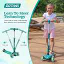 Gotrax KS1 Kids Kick Scooter, LED Lighted Wheels and 3 Adjustable Height Handlebars, Lean-to-Steer & Widen Anti-Slip Deck, 3 Wheel Scooter for Boys & Girls Ages 2-8 and up to 110 Lbs