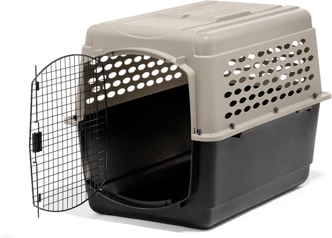 Petmate Vari Dog Kennel - Portable Dog Carriers & Crates for Large Dogs, Airline-Friendly, Durable Plastic, Pet Carrier For Home and Travel, 40 Inches, Taupe and Black