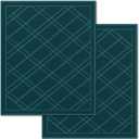 SlipToGrip Universal Door Mat 2-Pack  42x35 Green Plaid Design  Anti-Slip, Waterproof, Washable Entryway Rug  Durable Indoor/Outdoor Floor Mat for Front Door, Patio, Garage, Kitchen, and More