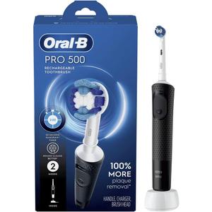 Oral-B Pro 500 Electric Toothbrush with (1) Brush Head, Rechargeable, Black