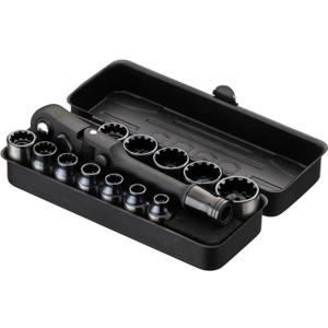 KESI Tool Socket Set 13-Piece, 1/4" Dr Quick Release Ratchet, SAE/Metric, Flex Locking Head Design, 12-piece 1/4" Dr Low Profile Spline, 72 Tooth Ratchet and Compact Paint Metal Case, Multi-function