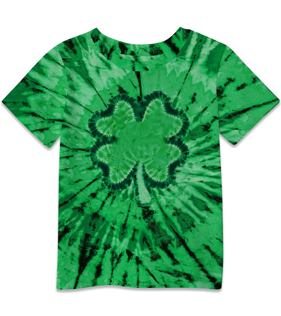 Boys Girls St Patrick's Graphic Party Tee Shirts Irish Short Sleeve Shamrock Tops Green Tie Dye Clover 11-12 Years