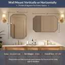MIRRORART Gold Bathroom Mirror 24x36 Inch, Scalloped Mirrors for Bathroom Sink, Notched Corner Rectangle Mirror in 1 Stainless Steel Metal Frame Home Remodel Wall Mount Vertical/Horizontal
