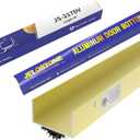 U-Shaped Aluminum Door Bottom Shoes(Gold) - Fire Rated - 1-3/4"W x 1-1/8"H x 36" L Weather Stripping Seal for Exterior Doors, Vinyl Insert, JS-217DV