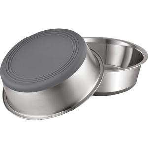 PEGYY11 Nonslip Stainless Steel Dog Bowls, 3.8 US Cup, 2 Count