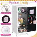 Vercraft 2 Pcs Mini Metal Locker Storage with Lock and 2 Keys 10.8 Inch Small Money Security and Cash Safe Box for Jewelry Back to School Home Office Desktop Container(White)