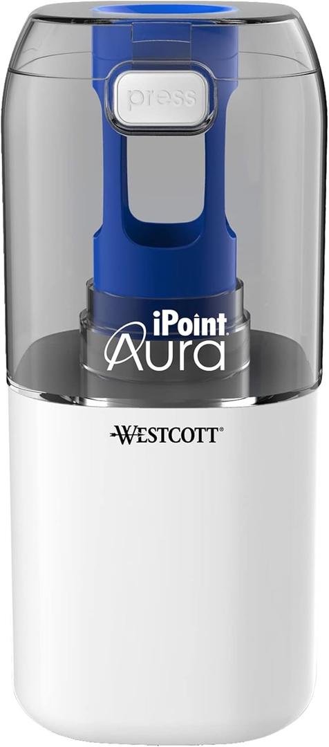Westcott iPoint Aura Battery Pencil Sharpener, Assorted Colors (17319)