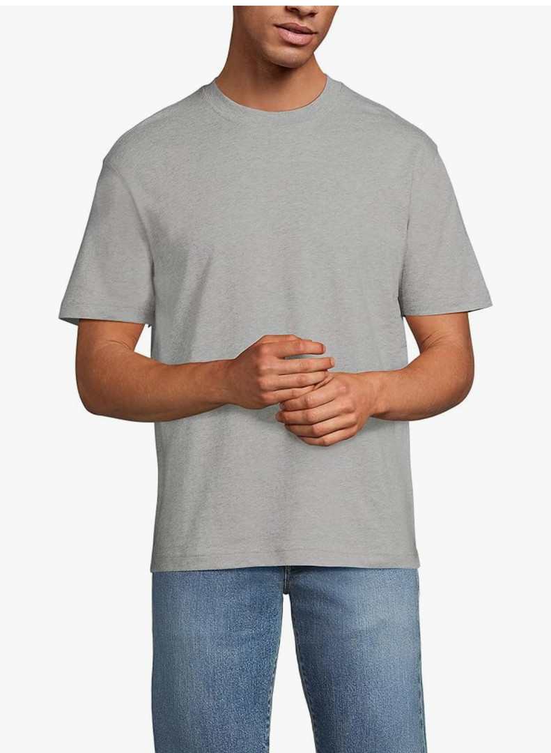 Lands' End Men's Short Sleeve Super-T Crew Relaxed Fit Tee, Size L