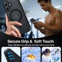 2 x Magnetic Shockproof for iPhone 17 Case,Upgraded[Camera Protection][Compatible with Magsafe][Non-Slip][Mil-Grade Protection] Slim Anti-Yellowing Translucent Matte Phone Case for iPhone 17,Black