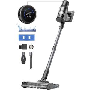 Proscenic Cordless Vacuum Cleaner,45Kpa 55Mins P11 Mopping Wet Dry Vacuum and Mop Combo All in one, Lightweight Stick Vacuum with LED Display, Long Runtime Ease of use for All Floors Pet Hair Carpet (Gray)