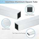 MECCANIXITY Aluminum Square Tubing,0.47"x0.47"x18" Long 0.04" Wall Thick 6063 Aluminum Square Tube Seamless Structural Metal Profile Hardware for Construction DIY Home Decor Furniture 2pcs