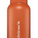 LifeStraw Go Series  Insulated Stainless Steel Water Filter Bottle for Travel and Everyday Use Removes Bacteria, Parasites and Microplastics, Improves Taste, 1L Kyoto Orange