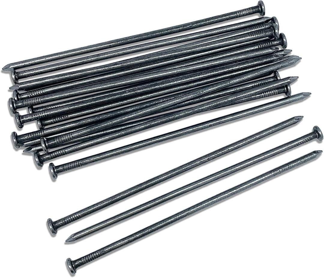 Metal Nails 50 Pcs 10-Inch Landscape Anchoring Spikes for Paver, Weed Barriers, Turf, House Construction, Carpentry Nail, Tent, Anchoring Spikes (10in 50pcs)