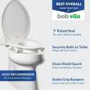 Bemis Assurance 3" Raised Toilet Seat for Seniors, Therapist Preferred for Safety, Secure Hinges, Clean Shield Guard, Elongated, White